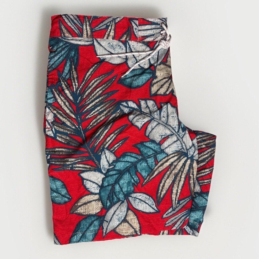 NWT St John's Bay Swim Trunks Sz XXL Red Tropical Floral Rouge BR-01-939-B